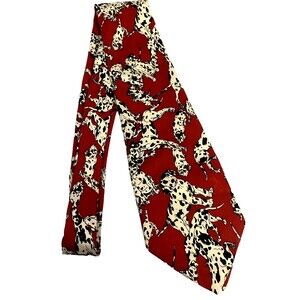 #7918 NICOLE MILLER DALMATIONS SILK RED TIE 4.5 X 57